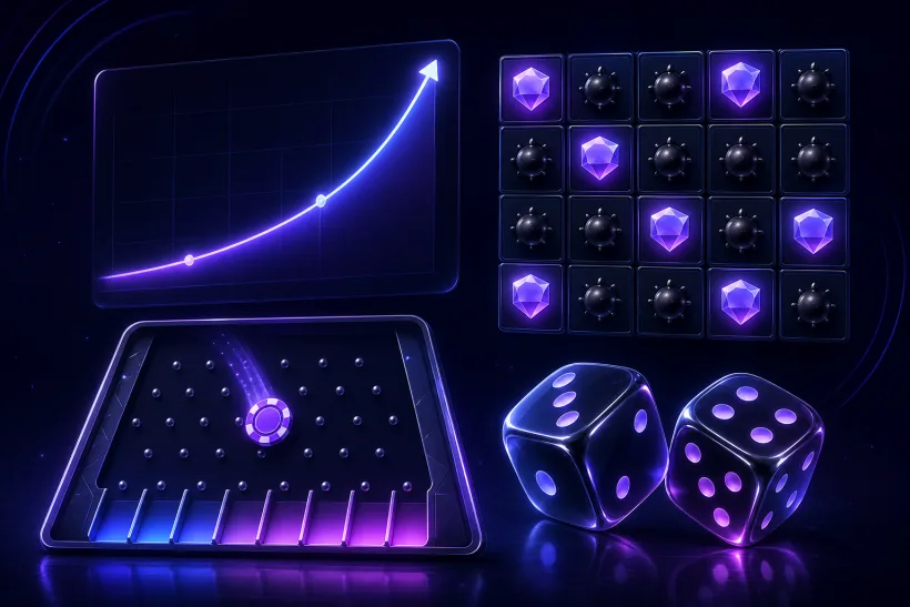 Оригинальные игры Duel Casino: Crash, Mines, Plinko и Dice